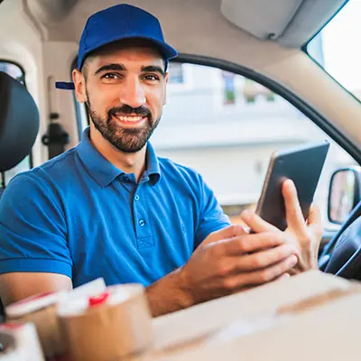 translogistix Driver Selection Process | Drivers Vehicles | delivery-man-driver-using-digital-tablet